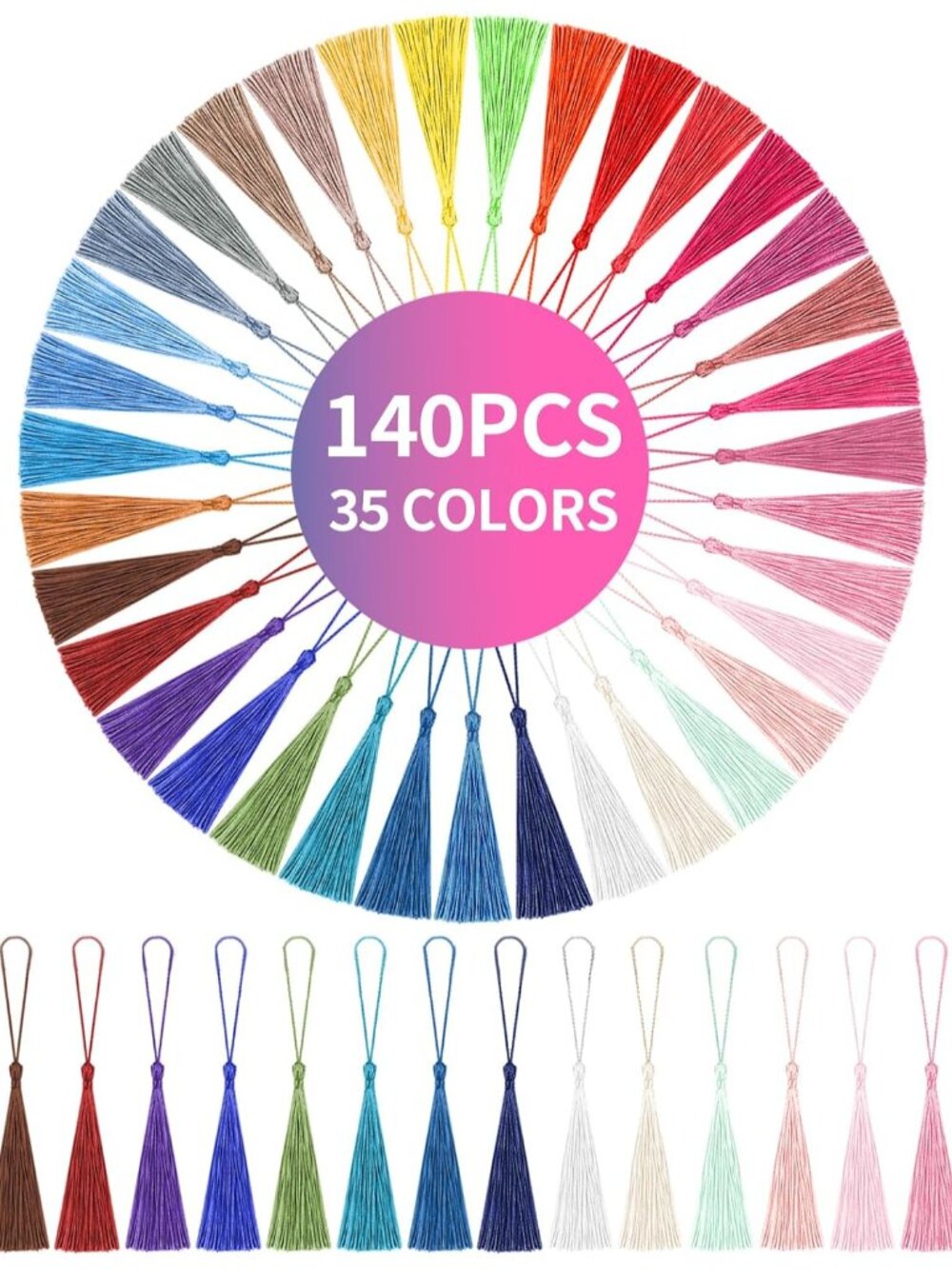 Tassels, 140pcs Bookmark Tassels, 13cm/5 Inch Tassels for Crafts